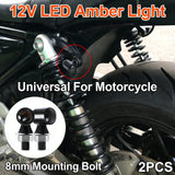 2X Amber Motorcycle Turn Signals Indicator Blinker Light Universal Mini Lamp – product image