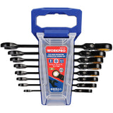WORKPRO 8-Piece Flex-Head Ratcheting Wrench Set Metric 8-17mm
