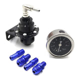 Adjustable Fuel Pressure Regulator with Gauge and Fitting Kit, Universal