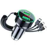 Car USB 150W Fast Charge with Cable 3 in 1 Adapter For iPhone Pro max 12 11 – product image 2
