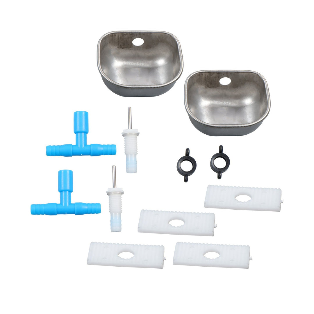 Auto Fill Cup Waterer Kit 2 Pack for Chickens and Rabbits