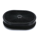 Oval Air Cleaner 12 x 2 inch with Washable Filter for 5-1/8 inch Carburetor Neck AIT18BK