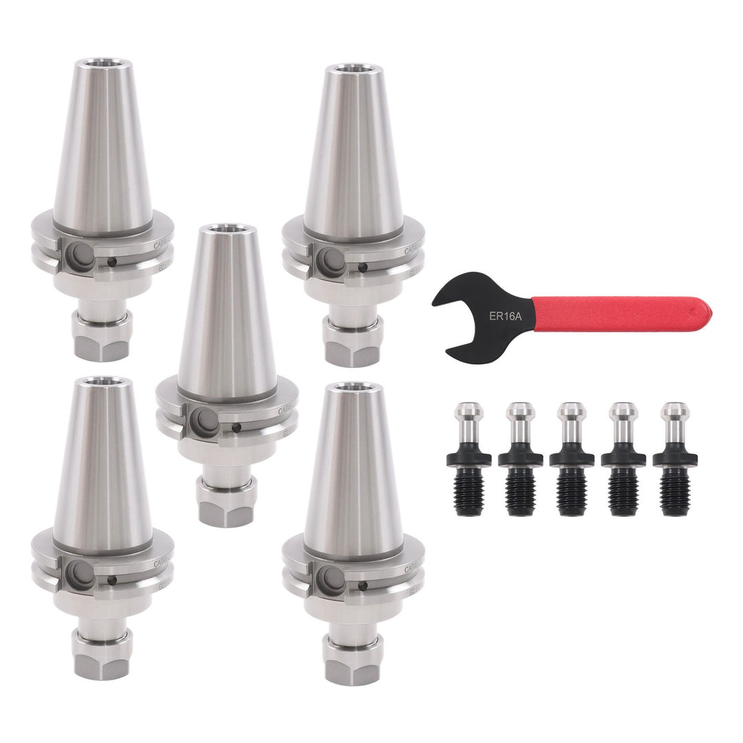 CAT40 ER16 Collet Chuck 5 Pack with Pull Studs G2.5 Balanced