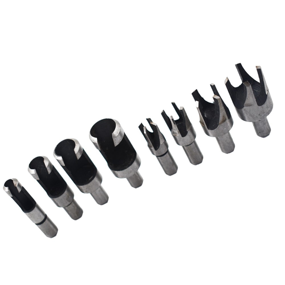 8 Piece Wood Plug Cutter Set Carbon Steel Dowel and Plug Maker