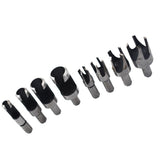 8 Piece Wood Plug Cutter Set Carbon Steel Dowel and Plug Maker