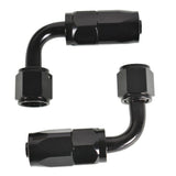 -6AN 90 Degree Swivel Hose End Fitting 2 Pack Black