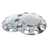 Chrome Front Axle Hub Covers with 33mm Lug Nut Covers for Semi Trucks Set of 2