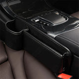 Black PU Leather Left Seat Gap Storage Box w/ Cup Holder For Car Seat Gap Filler – product image 3