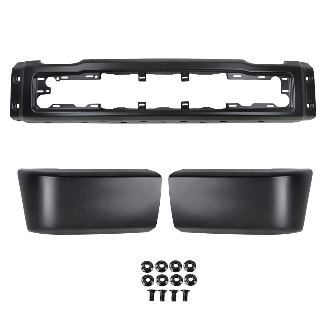 Black Steel Split Front Bumper Face Bar for 2015-2017 Ford F-150 FO1002423