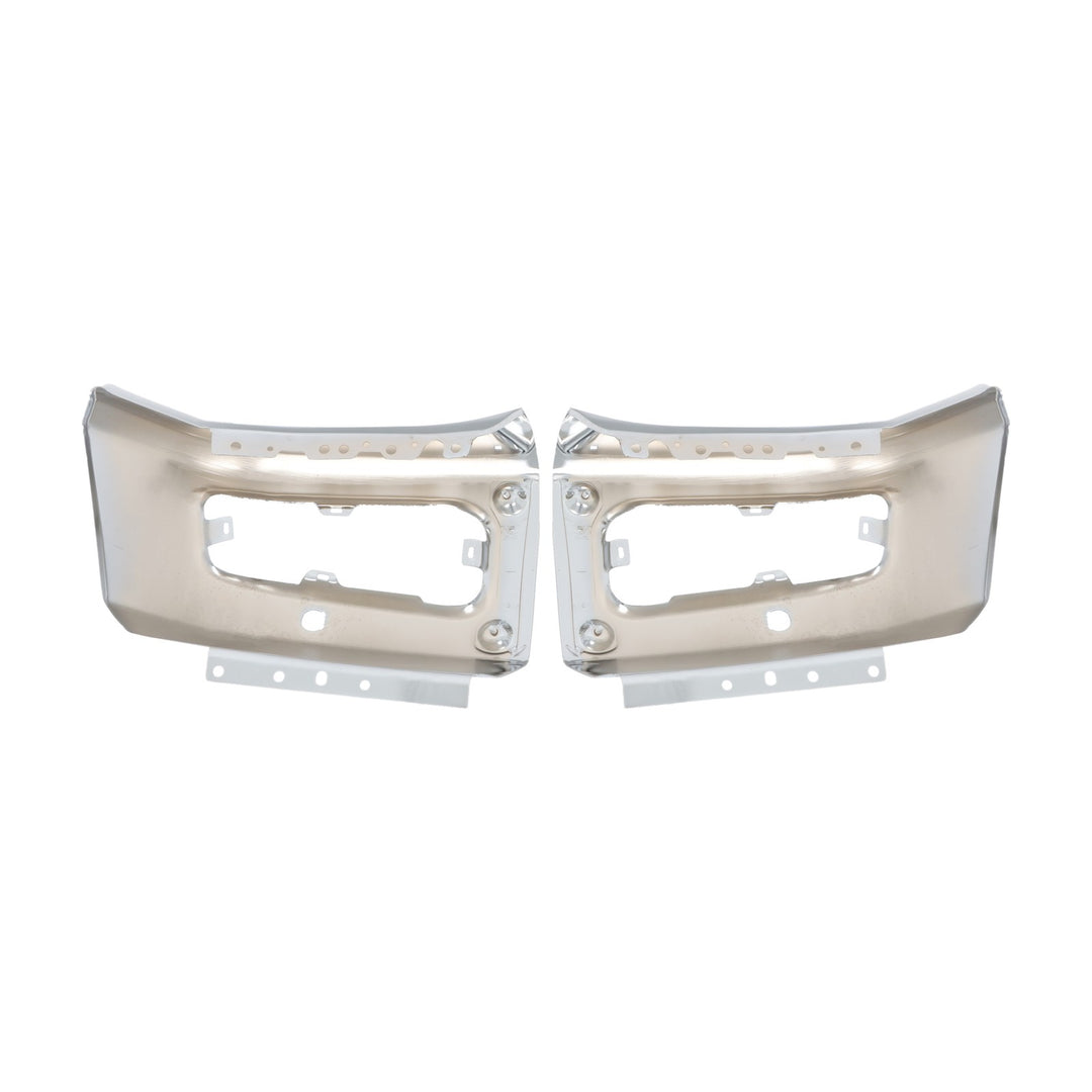 Chrome Split Front Bumper with Sensor Holes for 2023-2024 Ford F-250 F-350 Super Duty