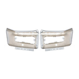 Chrome Split Front Bumper with Sensor Holes for 2023-2024 Ford F-250 F-350 Super Duty