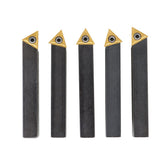 1/2 Inch Indexable Carbide Insert Lathe Turning Tool Holder Kit 5 Piece