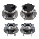 Front and Rear Wheel Hub and Bearing Set for 2014-2018 Mazda 3