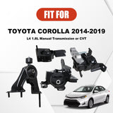 Engine and Transmission Mount Set of 4 for 2014-2019 Toyota Corolla 1.8L
