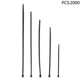 Nylon Cable Ties 2000 Pack Assorted 4 6 8 10 12 Inch