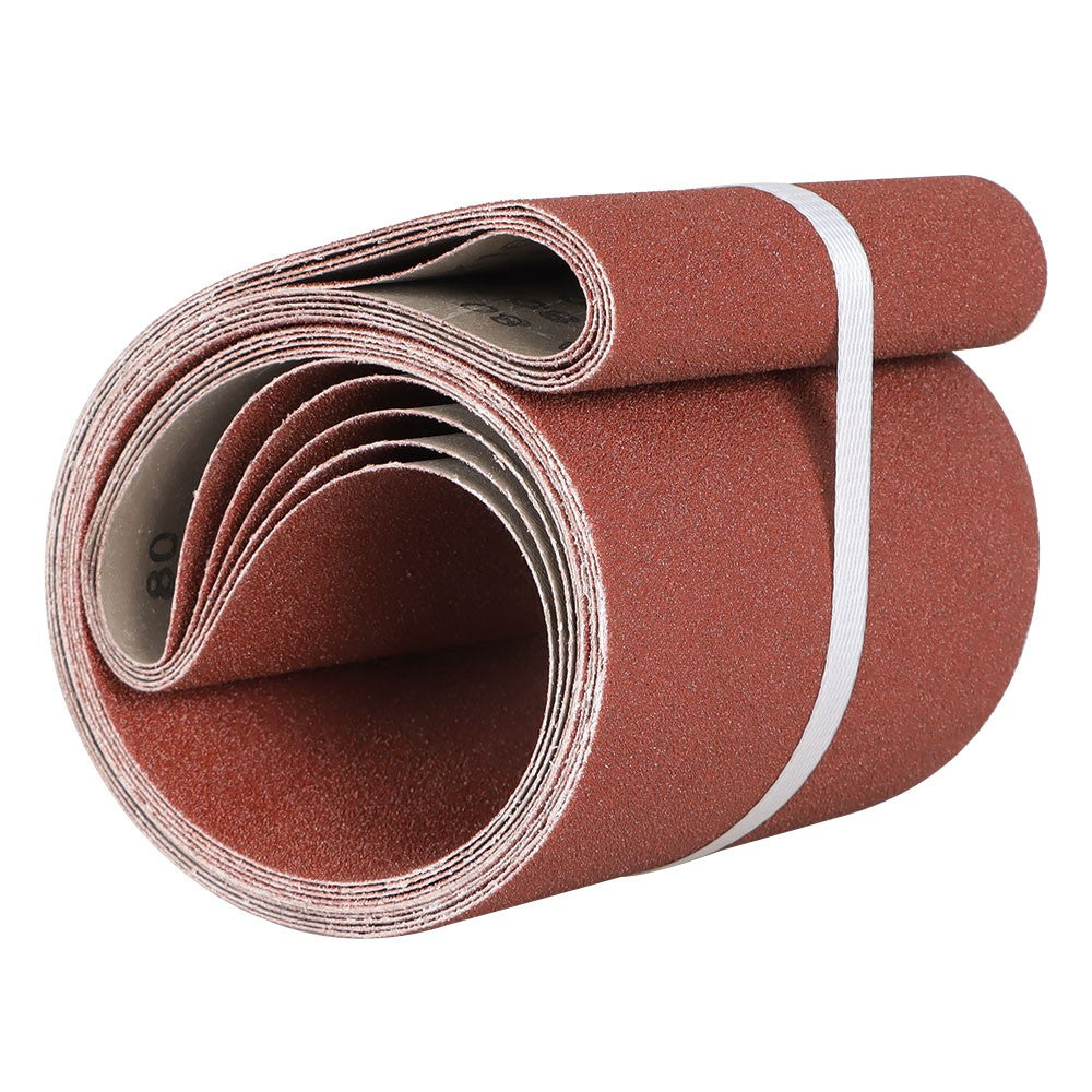 6 x 48 Inch Sanding Belt 5 Pack 80 Grit Aluminum Oxide