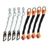 2 Inch x 96 Inch Car Tie Down Straps 4 Pack with Chain Anchors 3300 Lbs