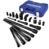 WORKPRO 18-Piece Impact Socket Accessory Set 1/4, 3/8 and 1/2 Inch Drive