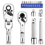 WORKPRO 16-Piece Flex-Head Stubby Ratchet and Bit Driver Set