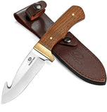 Mossy Oak 9.5 Inch Full-Tang Gut Hook Hunting Knife with Leather Sheath MO19003A