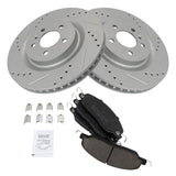 Front Performance Ceramic Brake Pad & Drilled Rotor Kit for 2011-2014 Ford Mustang