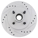 Front Performance Drilled & Slotted Brake Rotor Pair for 1987-1993 Ford Mustang 5.0L