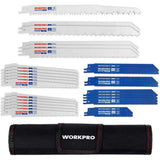 WORKPRO 32-Piece Reciprocating Saw Blade Set for Wood, Metal and Pruning