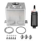 Fuel Surge Tank for Fuel-Injected Engines, 2L Aluminum with External Fuel Pump and 6AN Fittings