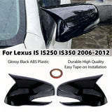 Car Glossy Blcak Rearview Mirror Cover Cap For 2006-12 Lexus IS IS250 IS350 ISF – product image