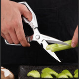 Stainless Steel Heavy Duty Kitchen Sharp Shears, Suitable for Meat, Fish, Chicken Bones BBQ