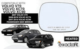 Passengers Side Heated Mirror Glass for 2007-2016 Volvo XC70 XC90 V70