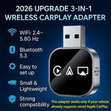 Wireless Carplay Mirror Cars Link Adapter 3 in 1 Compatible with Airplay/Android