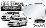 Drivers Side Mirror Glass for 2017-24 Pacifica Voyager Heat Blind Spot BSDS