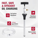 HVAC VAC Refrigeration Oil Charge Pump 200 PSI 2.6oz Stroke 35in Hose
