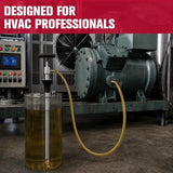 HVAC VAC Refrigeration Oil Charge Pump 200 PSI 2.6oz Stroke 35in Hose