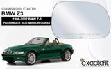 Passengers Side Mirror Replacement Glass for 1996 97 98 99 00 01 02 BMW Z3