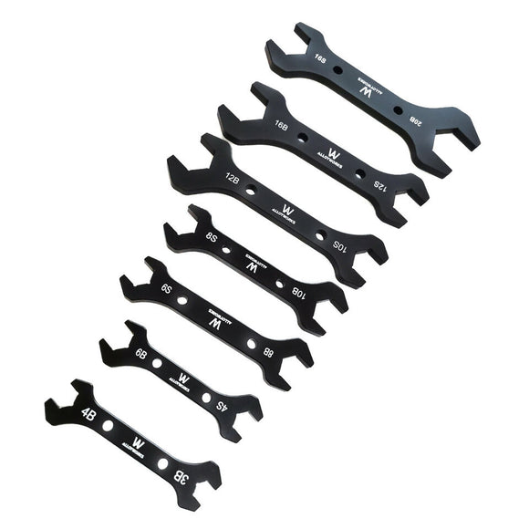 Double Hose Ended Spanner Tool Kit Black Wrench Set 3AN to 20AN