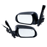 Side Mirror Pair with Heat and Blind Spot, Black, for 2018-2020 Toyota Sienna