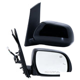 Side Mirror Pair with Heat and Blind Spot, Black, for 2018-2020 Toyota Sienna