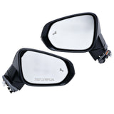 Side Mirror Pair with Power Fold and Blind Spot, White, for 2016-2022 Lexus RX350, RX450h