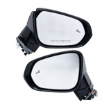 Side Mirror Pair with Power Fold and Blind Spot, White, for 2016-2022 Lexus RX350, RX450h