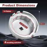 Silver 64mm 14 Flute Oil Filter Wrench Socket Tool for Toyota Lexus 2.5L-5.7L – product image 3