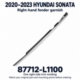 2020–2023 Hyundai Sonata right-hand fender garnish, reference number 87712-L1100
