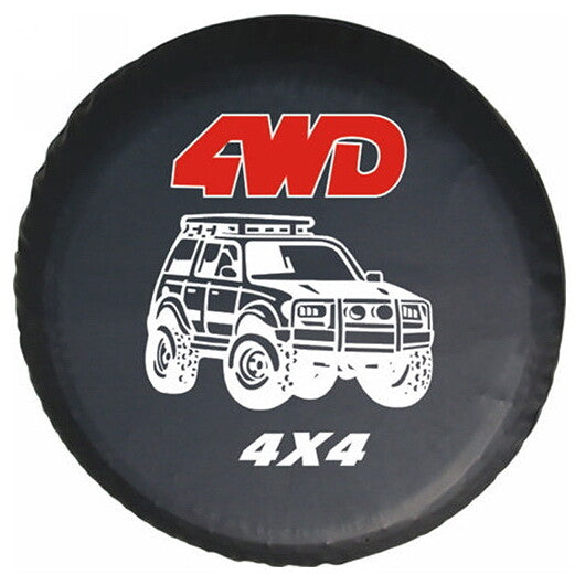 4WD 4x4 SUV Design Spare Tire Cover – Black on white