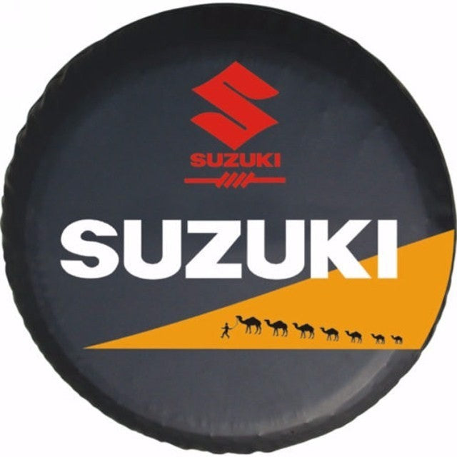 Suzuki Spare Tire Cover – Yellow Stripe on white