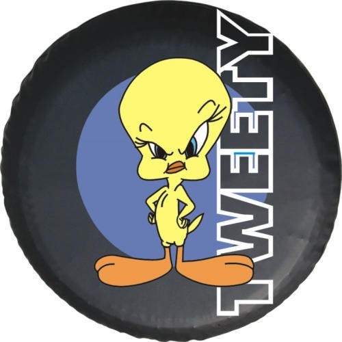 Tweety Spare Tire Cover – Black on white