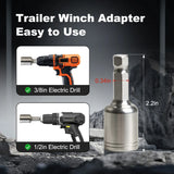 Stainless Steel Electric Drill Interface Converter for Hand Crank Winch – product image