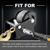 Stainless Steel Electric Drill Interface Converter for Hand Crank Winch – product image 5