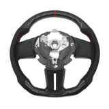 Steering Wheel Real Carbon Fiber For 2010-2014 Ford Mustang Flat Leather – product image