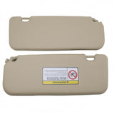 Sun Visor Pair, Beige, for 2011-2015 Hyundai Accent